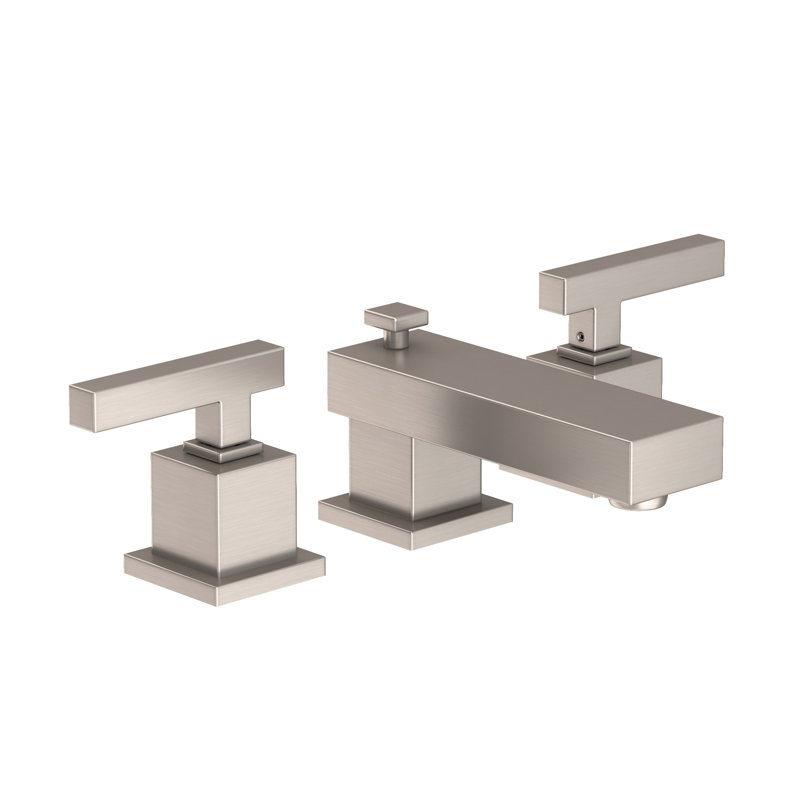 Cube 2 Widespread Bathroom Faucet with Drain Assembly, Satin Nickel