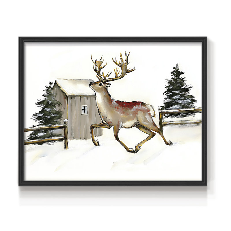 «Chirstmas Art» - Dccxxxvi - Reproduction encadrée - réversible, H 22 po x l 28 po, Noir, noir, noir, noir
