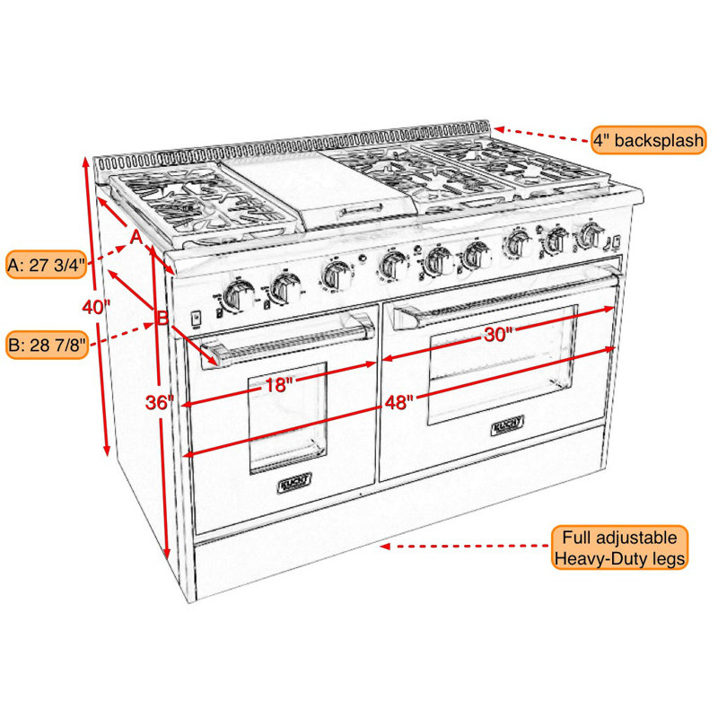 Kucht 48'' W Range, Classic Silver, Natural Gas