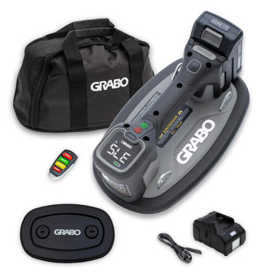 GRABO Pro Brushless Cordless Electric Vacuum Lifter for Tile, Stone and Glass, 375 lb, with Battery, Charger and Remote