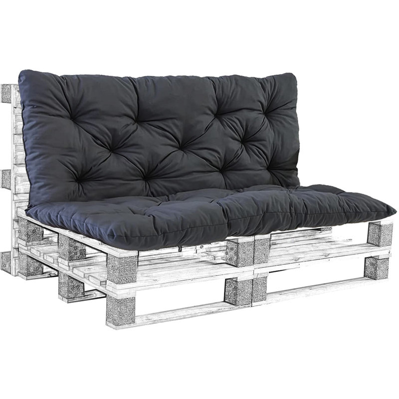2-3 Seat Swing Replacement Cushion, Outdoor Bench Cushions With Backrest Thicken 4", Dark Gray, 47" W x 20" D