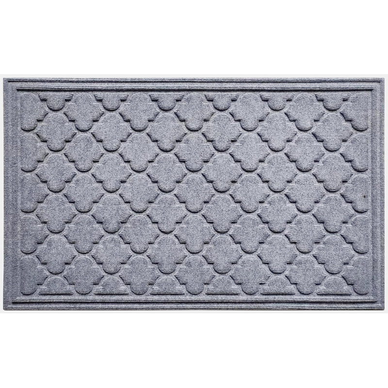 Tapis d'entrée antidérapant Olanna, Gris clair