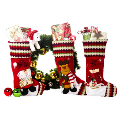18.5" Stockings with 3D Christmas Characters