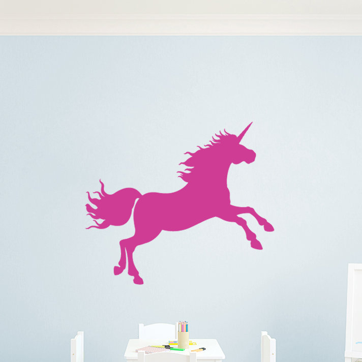 Adhésif décoratif licorne, Rose vif