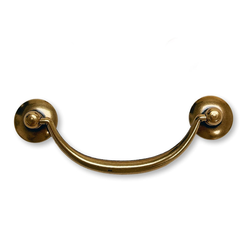 Antique Brass "Sicily" Bail Drawer Pull, 3 3/4"
