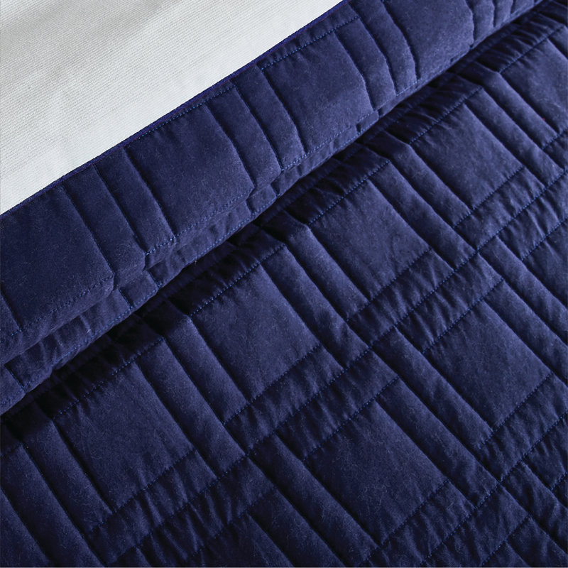 Lacoste Logo 100% Cotton Quilt Set, Queen Quilt + 2 Standard Shams, Navy