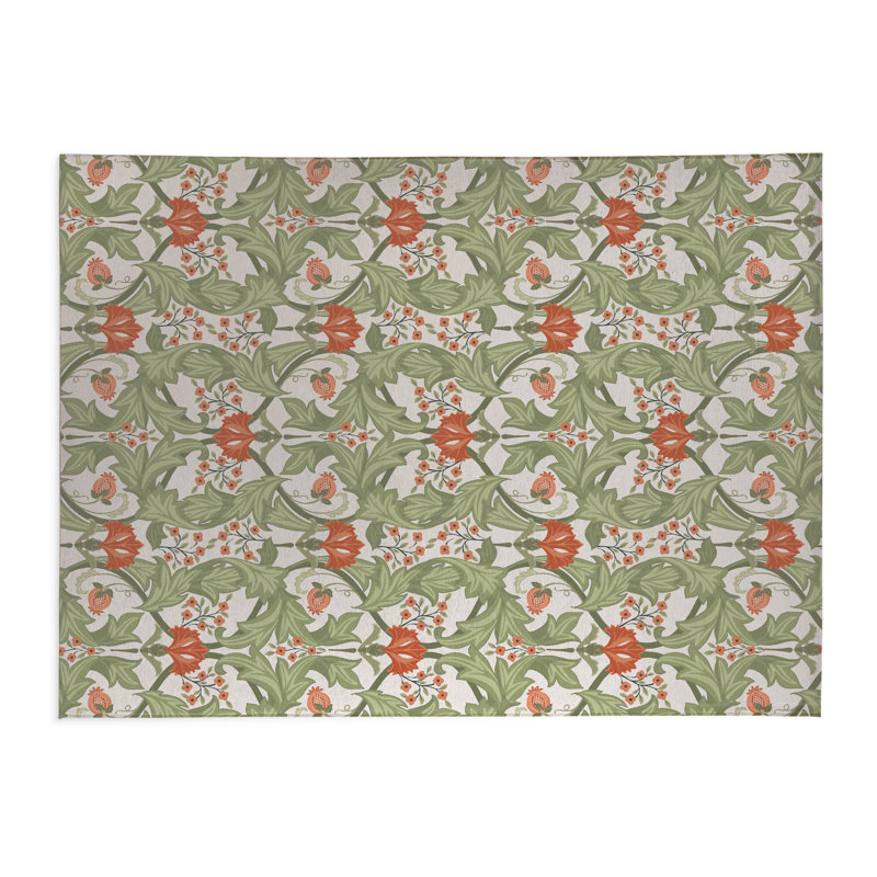 Tapis d'intérieur antidérapant Ogee Leaf, Rectangulaire 2 pi x 3 pi