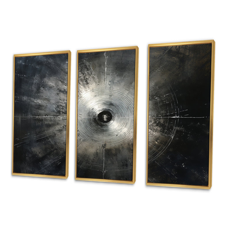 Ensemble de salon Music Wall Art, Cadre flottant doré, H 40 po x l 60 po x P 1 po