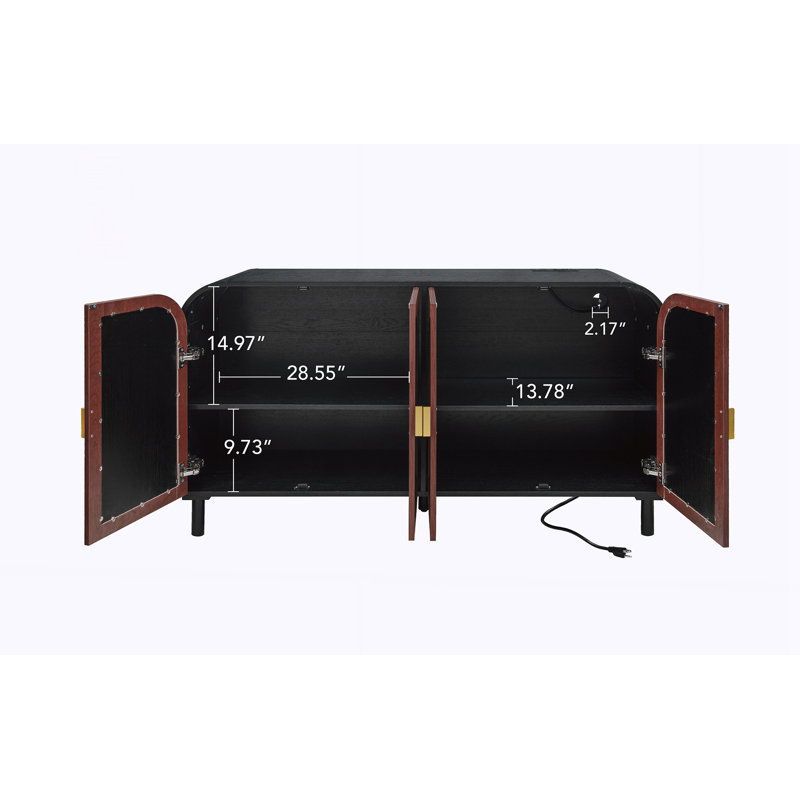 Sideboard Cabinet with Gold Half-Moon Handle