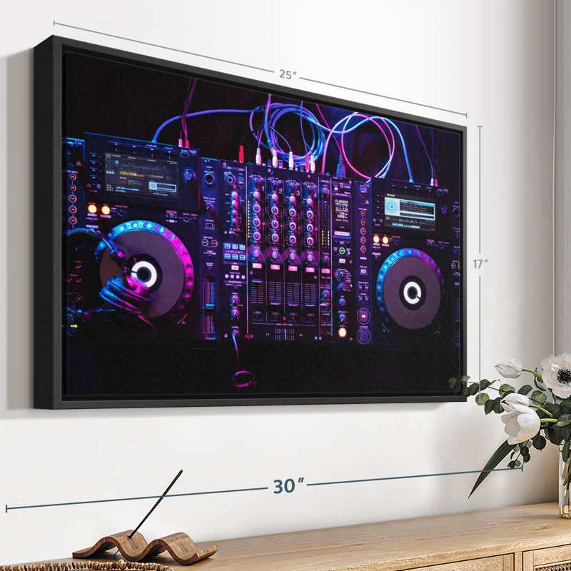 DJ Audio Controller Canvas Print, 17" H x 25" W