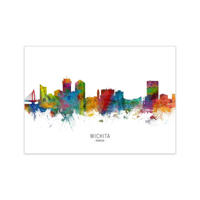 Wichita Kansas Skyline by Michael Tompsett - Print
