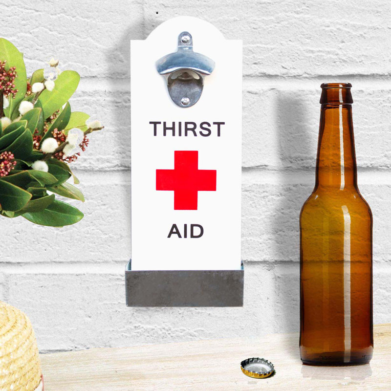 Thirst Aid Hangable Bottle Opener, White