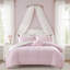 Ensemble de literie rose pour lit double et queen, couette en microfibre à nœud floral pour filles