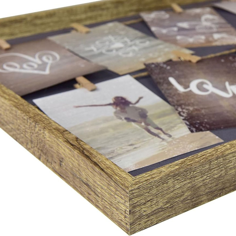 Aibek Grey Solid Wood Picture Frame with Mat