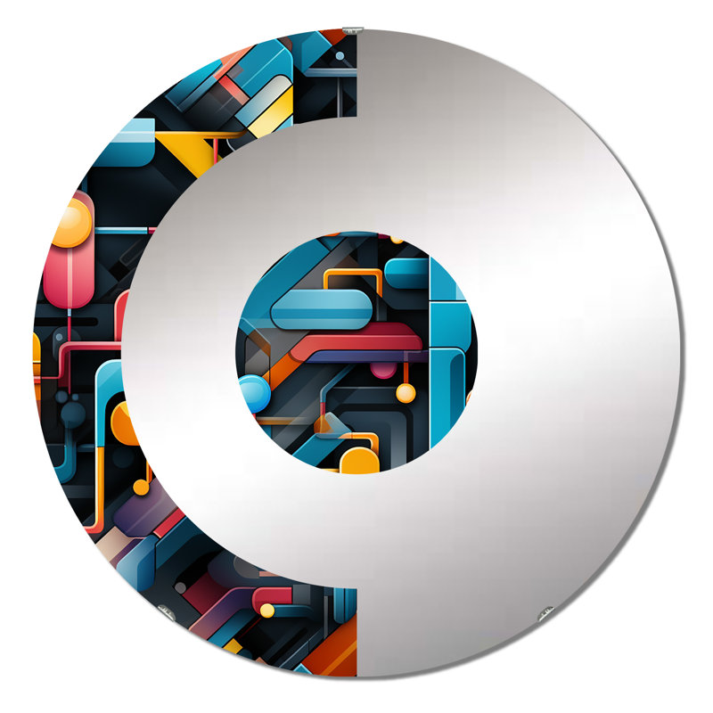 Hilvan - Miroir mural demi-cercle, 31,4 po x 31,4 po
