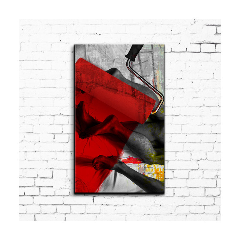 « red », impression encadrée sur toile tendue