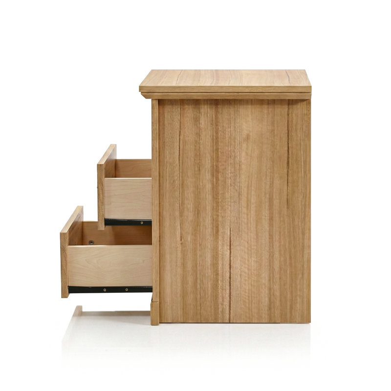 Table de chevet 2 tiroirs Keaton, Naturel