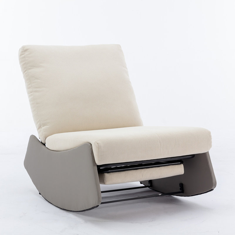Modern Rocking Chair Recliner with Footrest for for Indoor Living Room Bedroom, Gray