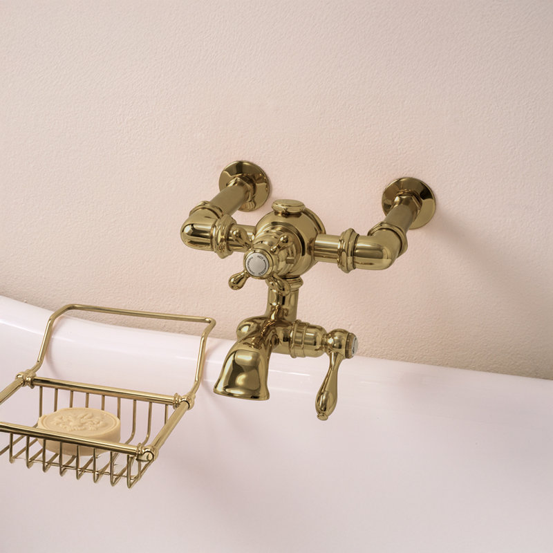 Robinet de baignoire mural thermostatique Strom Living, Laiton ultra enduit