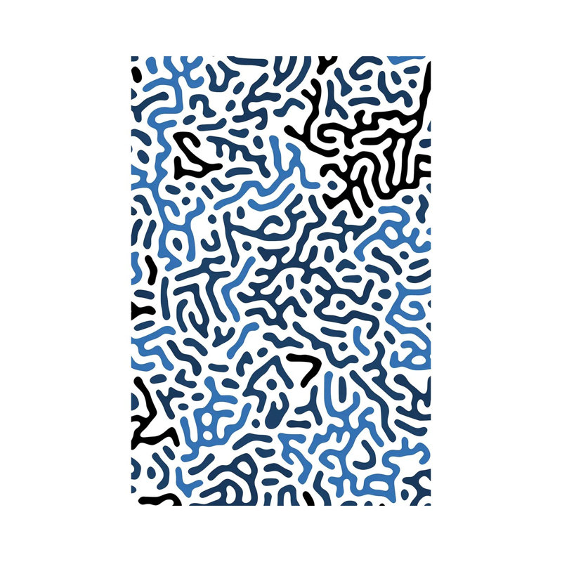 Organic Geo Digital Shapes Blue by Ninola Design - Wrapped Canvas Gallery-Wrapped Canvas Giclée, 66.04 cm H x 45.72 cm W