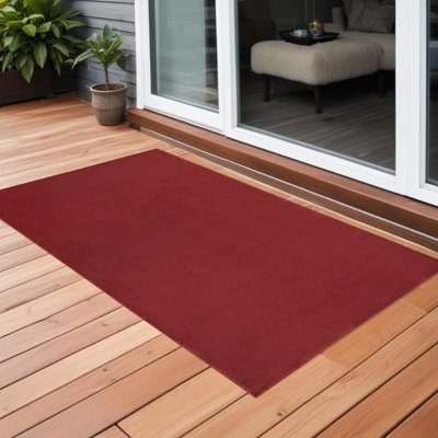 Tapis d'extérieur antidérapant rouge brique 3 pi x 5 pi