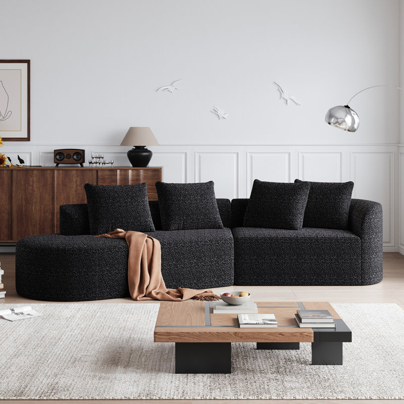Canapé modulaire surdimensionné et rembourré Modern, Noir