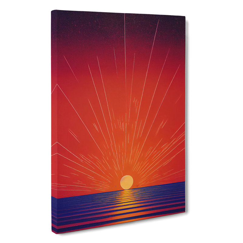 XV1022-1453X Classic Ocean Sunset - Print, Wrapped Canvas, 50cm H x 35cm W x 3cm D, No Matte