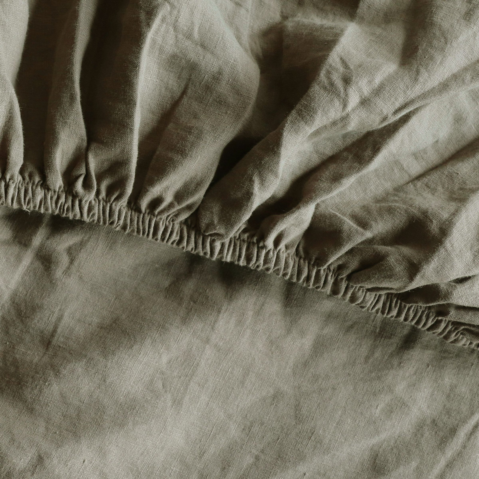 100% French Linen Sheet Set, Moss, Twin Sheet Set with 1 Pillowcase