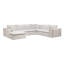 Canapé modulaire modulaire de 137,8 po Roomfitter, canapé 7 pièces à nuage comprimé, aucun assemblage requis, velours côtelé moelleux, blanc-1460891458