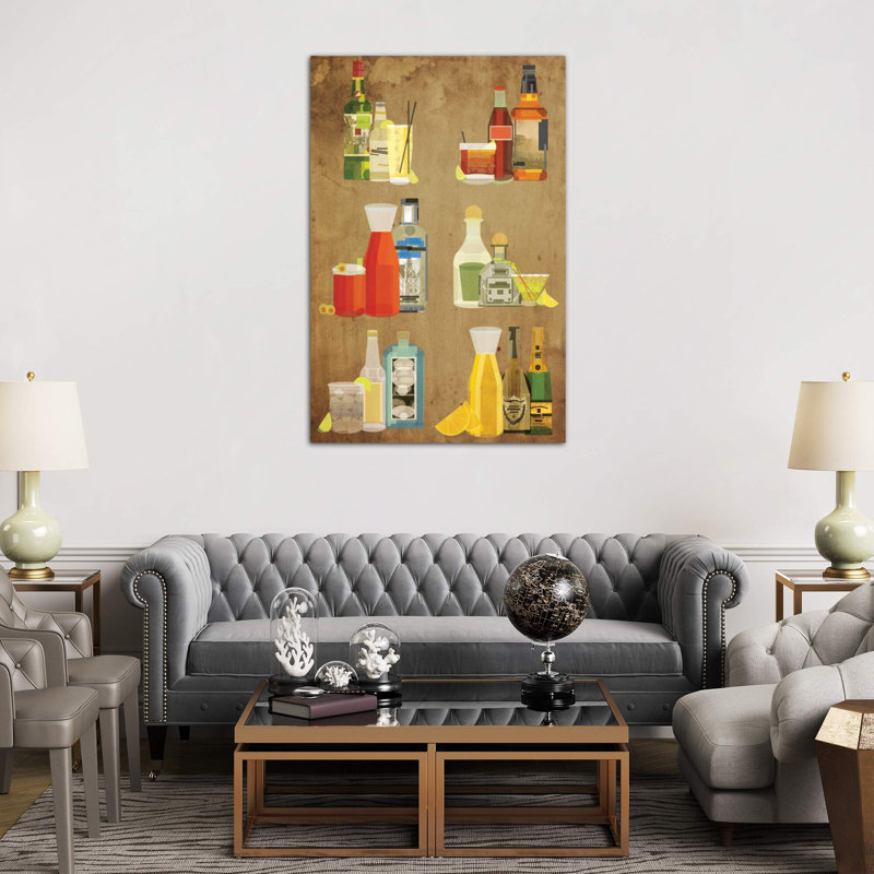 Classic Cocktails - Wrapped Canvas Painting, 66.04 cm H x 45.72 cm W x 1.91 cm D