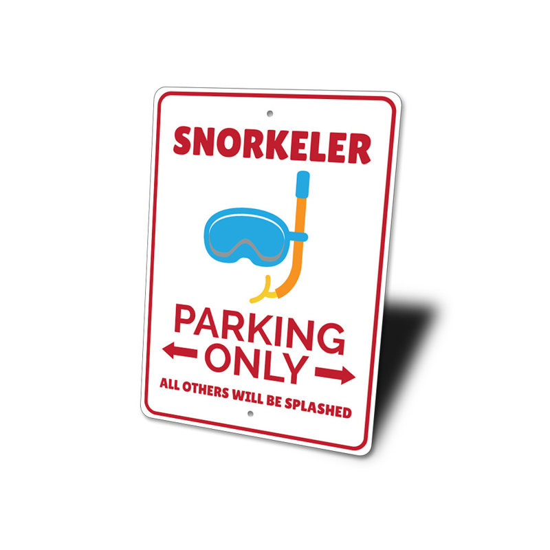 Enseigne en aluminium Snorkeler, H 12 po x l 18 po x P 0,06 po