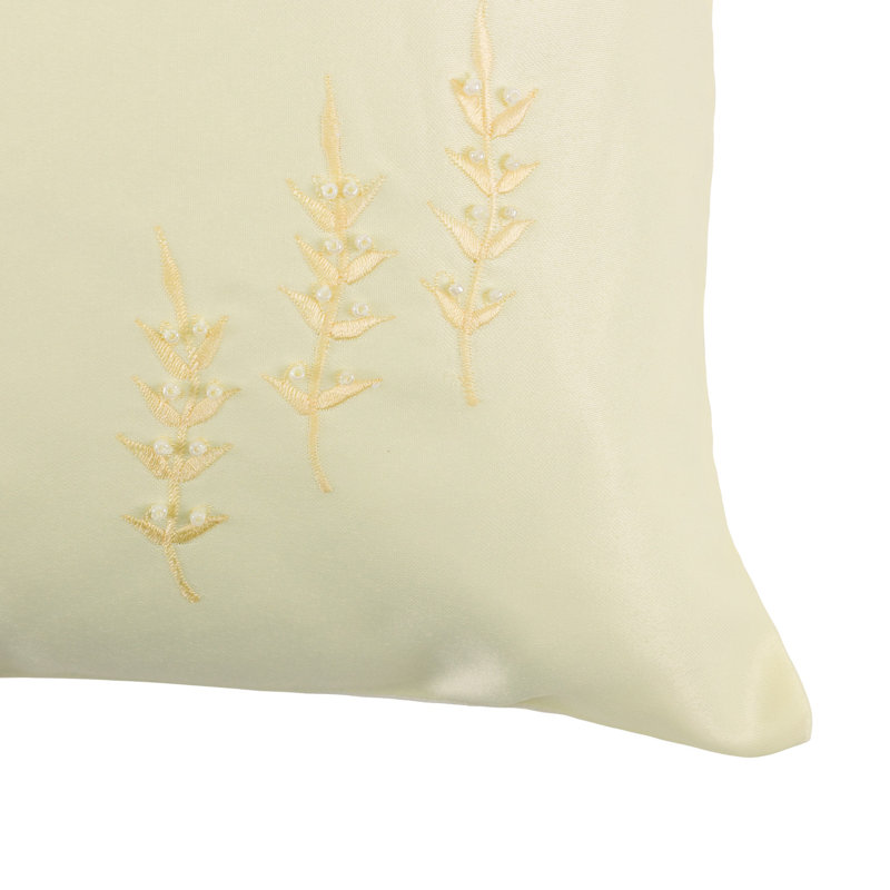 Floral Square Cushion Cover, Yellow/Grey