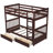Twintwin Bunk Bed With Two Storage Areas & Ladders, 2 Options In Color