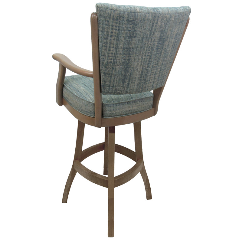 Très grand tabouret pivotant en bois Irminger, Blue/Whitewash Frame, Counter Stool (24" Seat Height)