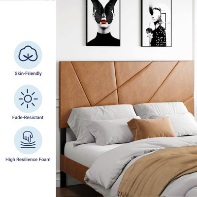 Cadre de lit en métal Queen Size avec rangement sous le lit, sans sommier requis, design moderne et robuste pour un confort optimal et une utilisation optimale de l'espace.