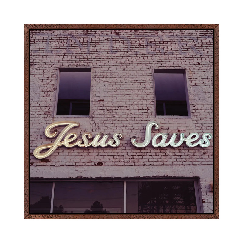Jesus Saves III by Bethany Young - Print on Canvas, Classic Brown Wood Framed, 93.98cm H x 93.98cm W x 3.81cm D