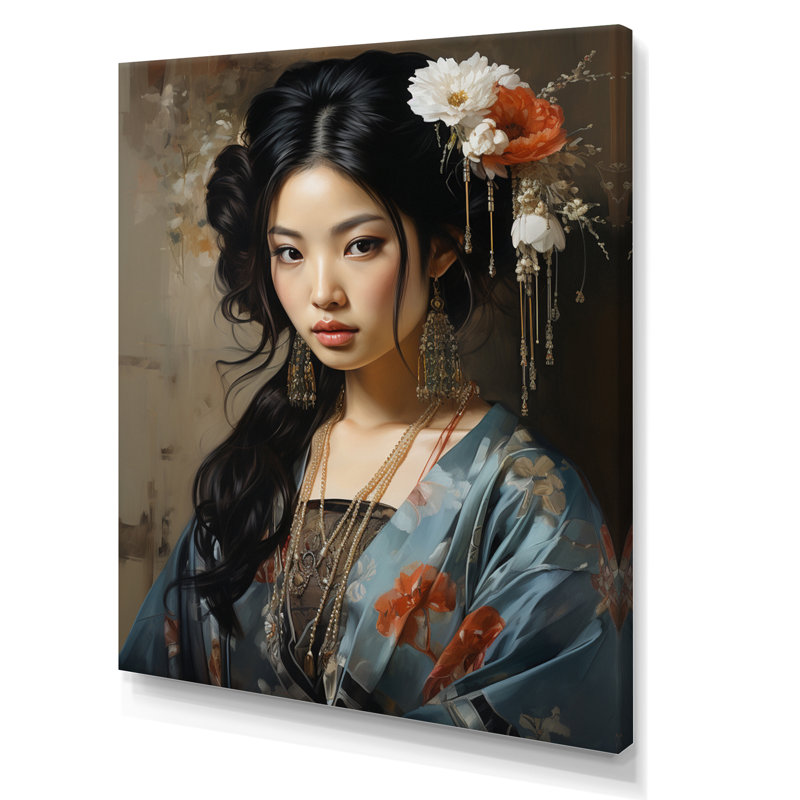 «Caihla Asian Art Geishas Grace I», reproduction sur toile, H 40 po x l 30 po x P 1,5 po, Toile tendue