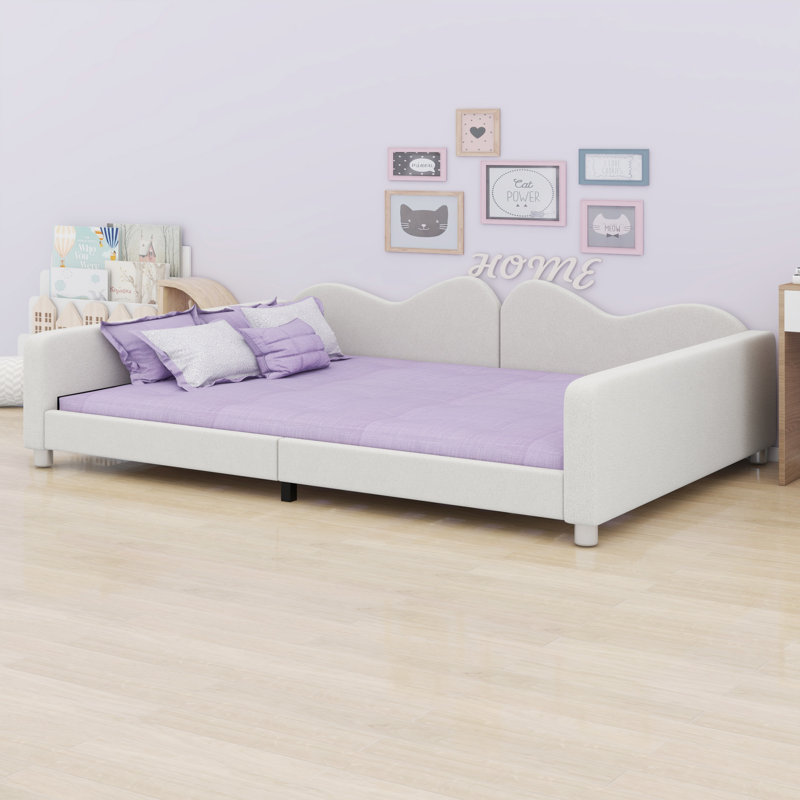 Elegant Cloud-Shaped Back Upholstered Daybed, White