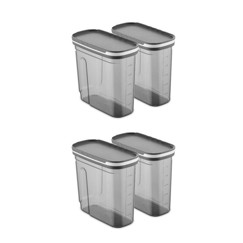 Ensemble de boîtes de rangement de qualité supérieure, couleur anthracite, 3,5 x 7,5 x 7,1 pouces | 100% plastique sans BPA, capacité de 61,0 oz liq. Chacune | Va au lave-vaisselle, idéal pour organiser les espaces de cuisine, de bureau et de maison