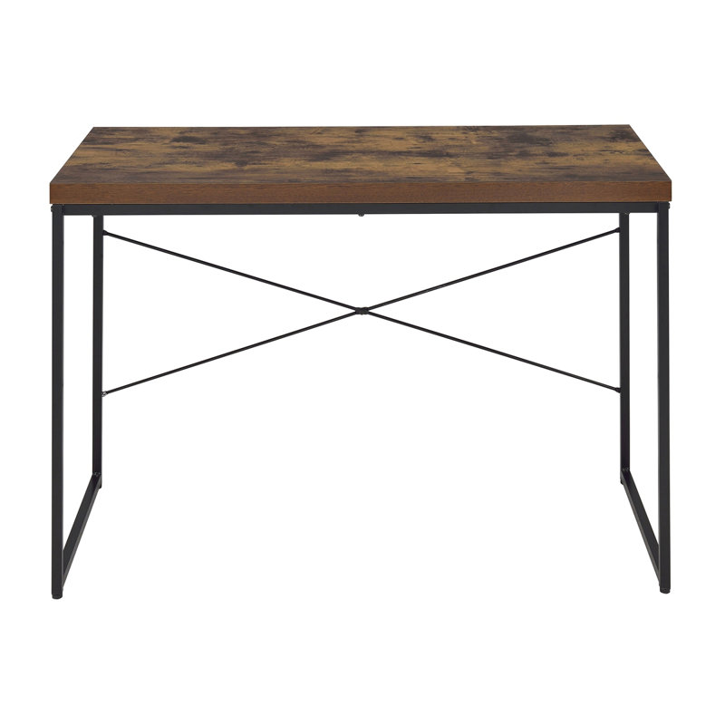Bureau d'écriture avec base en métal, H 28,56 po x l 47,56 po x P 22,56 po, Chêne rustique