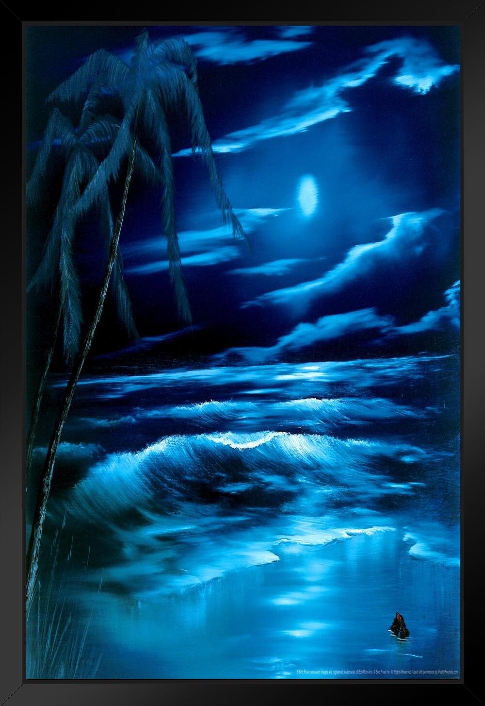 bob ross blue moon painting