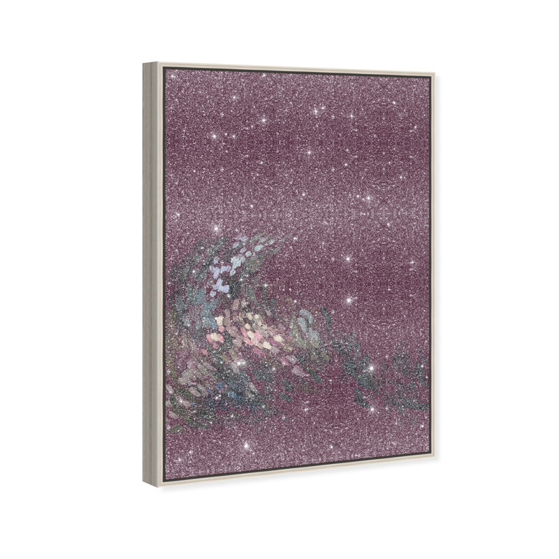 A Spring Wave Abstract Canvas Print by Oliver Gal, Black Frame, 10 x 15, 31"H x 46"W, Silver Floater Frame