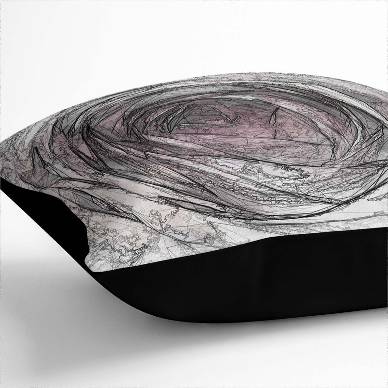 Geometric Square Throw Cushion, 40 x 40 cm, Black