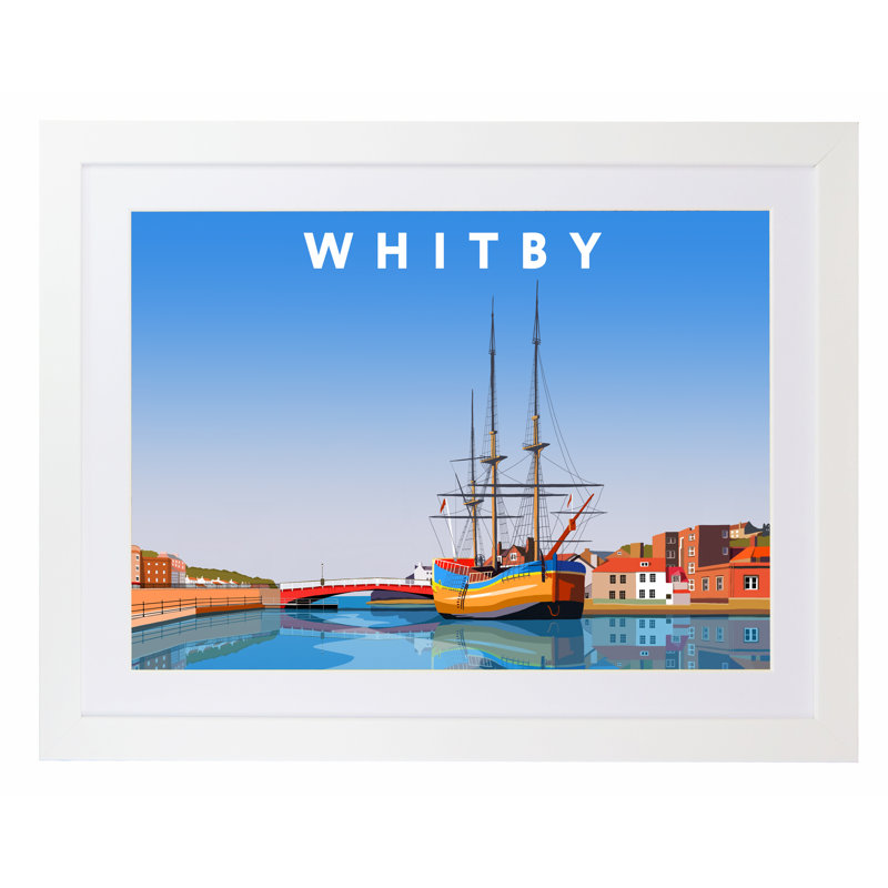 'Whitby 5' by Richard O'Neil - Print, White Wood Frame, 44 cm H x 54 cm W x 2.2 cm D