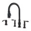 Pull Down Double Handle Kitchen Faucet With Soap Dispenser