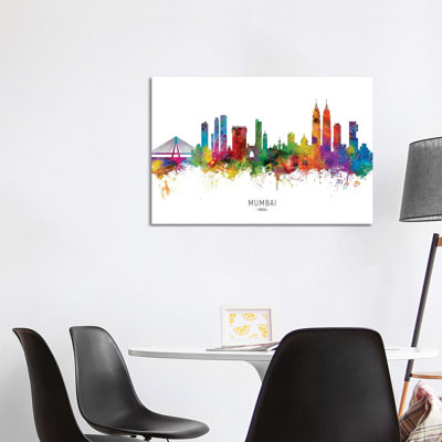 «Mumbai Skyline India Bombay» par Michael Tompsett, impression sur toile tendue