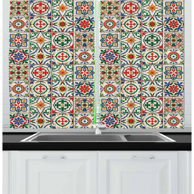 Floral Tailored Kitchen Curtain