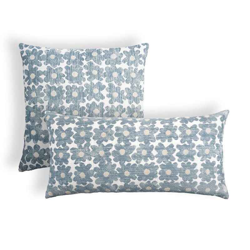 Daisy Performance Square Pillow Cover & Insert, Harbor, Rectangular 9"H x 19"W