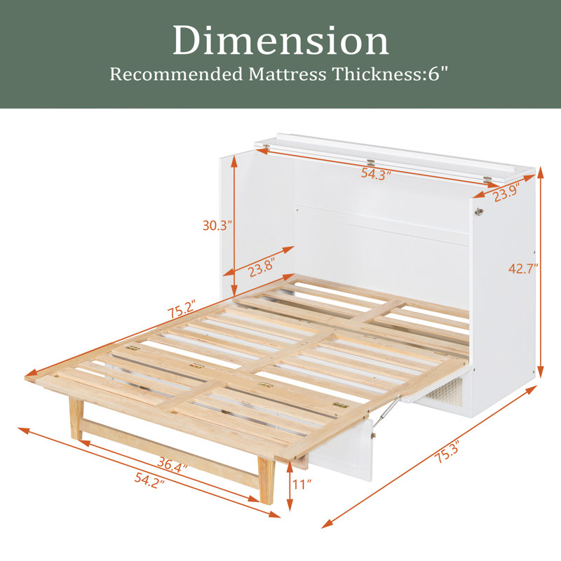 Caelyn Murphy Storage Bed, Full, White