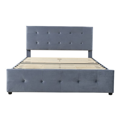 Rosendale Upholstered Velvet Drawers Bed